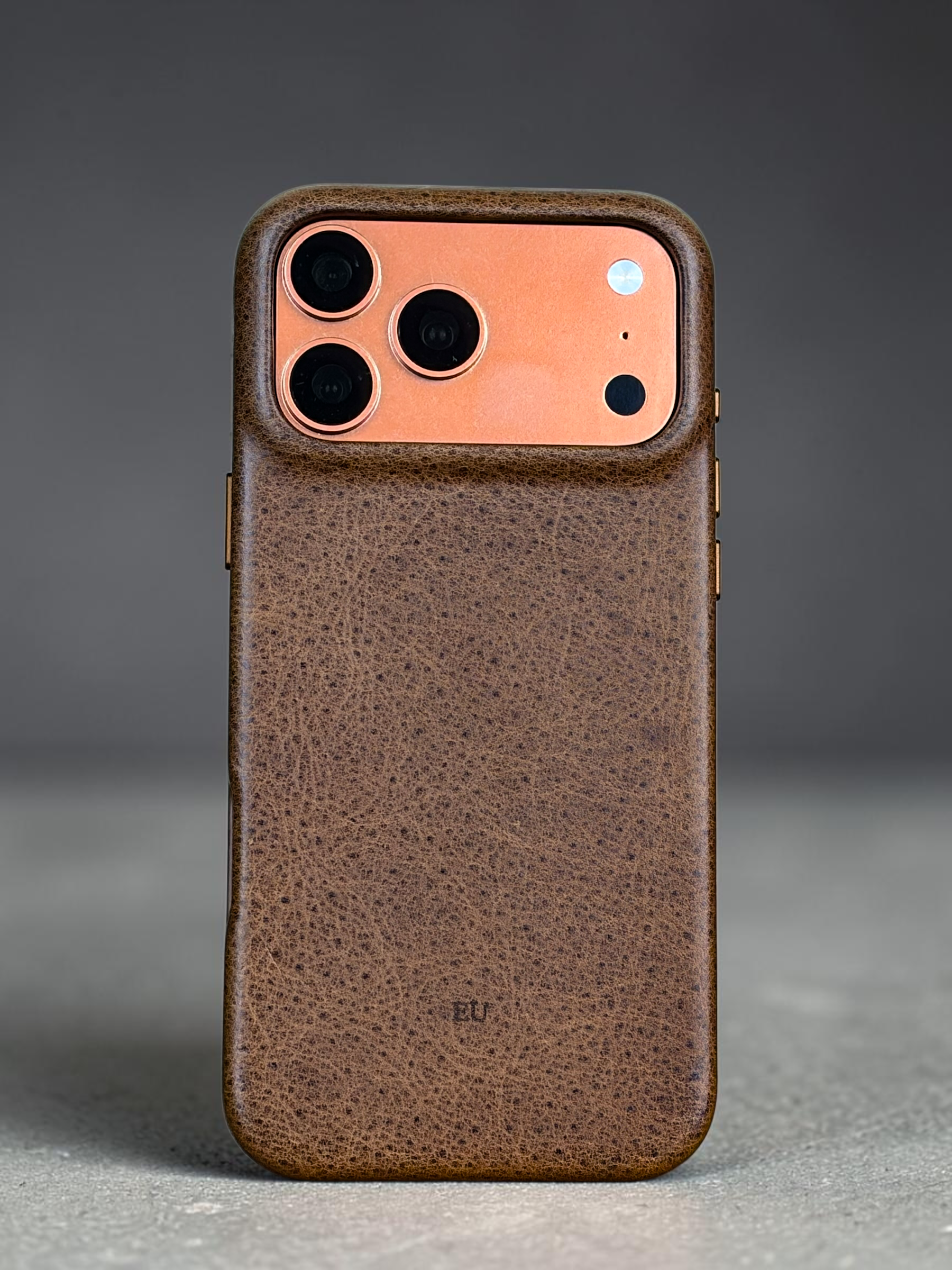 iPhone 17 Case - Brunello Brown with initials engraved #Color_Brunello Brown